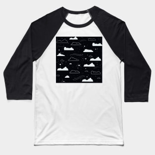 Black and white clouds Baseball T-Shirt